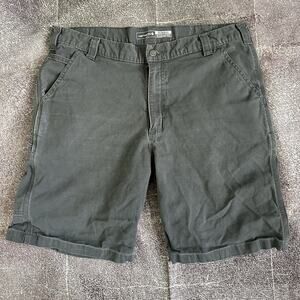 Men's Carhartt Rugged Flex 10" Relaxed Fit Gravel Gray Canvas Work Shorts Sz 38